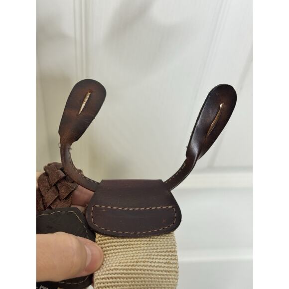 Brighton Brown Woven Leather Suspenders With Button Hooks One Size USA - Picture 7 of 9